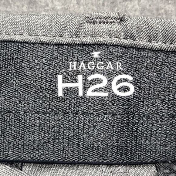 Haggar H26 Pants Mens 30x32 Gray Dress Slacks Polyester Flat Front Classic - Picture 5 of 9
